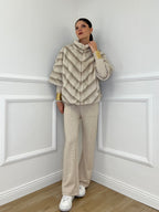 Pelliccia Chevron C037 Ecru