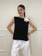 Maglia Spilla Schiena Cut Out 5358 Nero