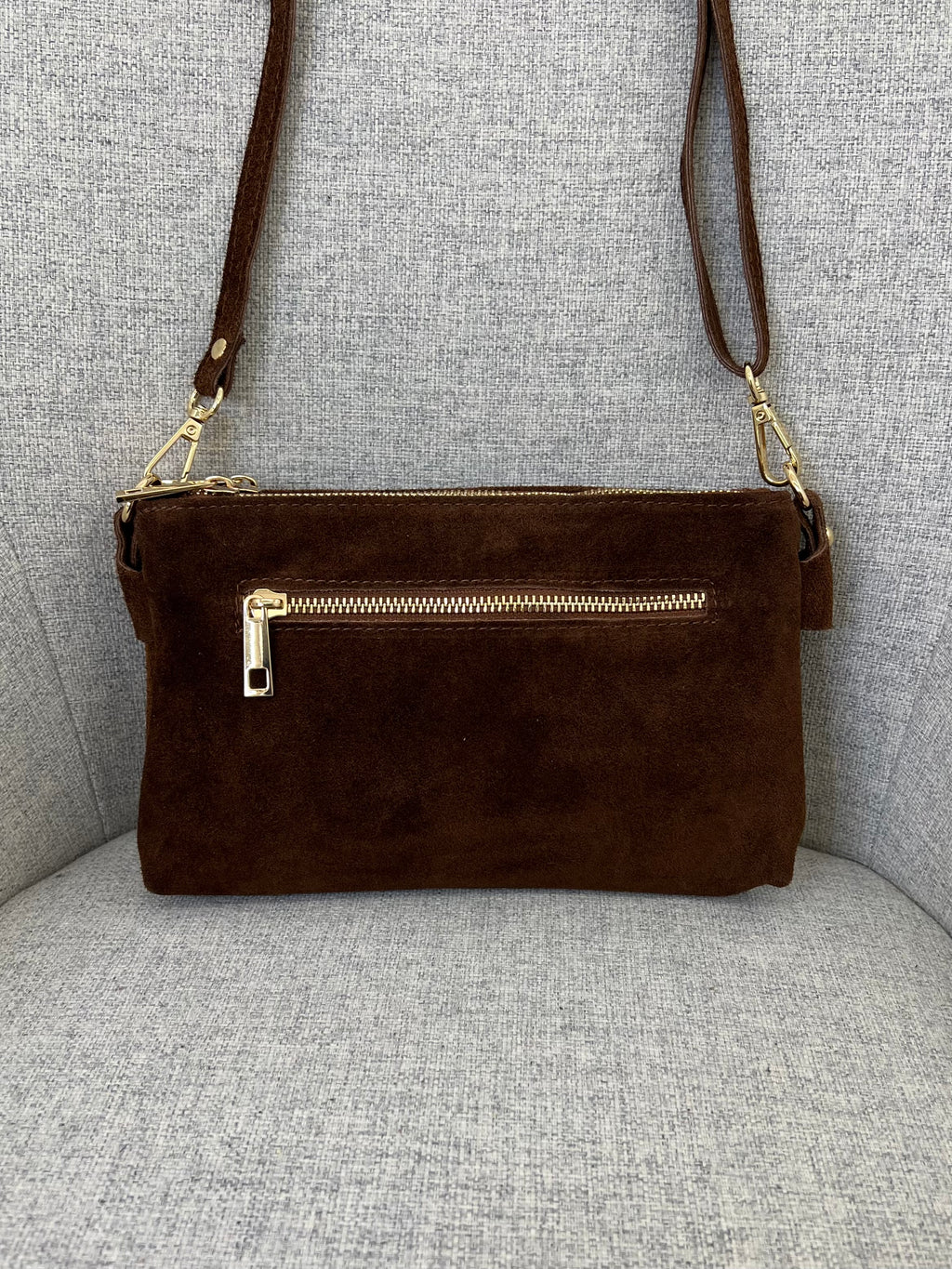 Pochette Doppia Vera Pelle Scamosciata VPB002