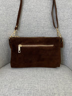Pochette Doppia Vera Pelle Scamosciata VPB002