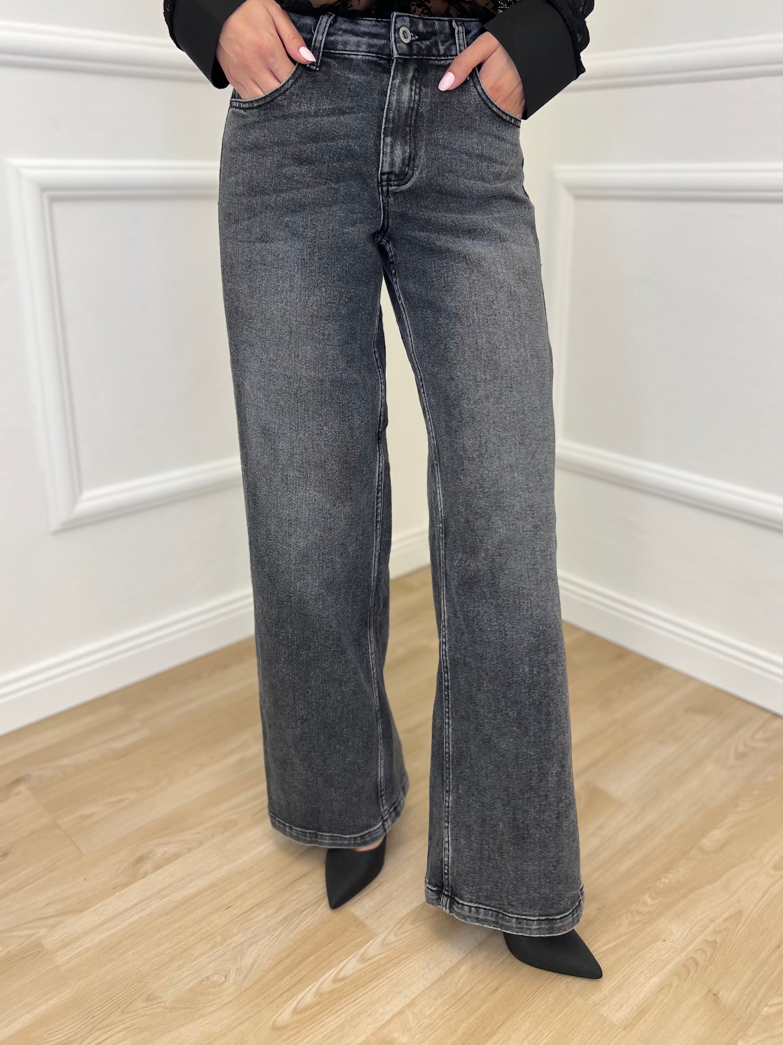 Jeans Palazzo L978 Grigio - Bazar Abbigliamento