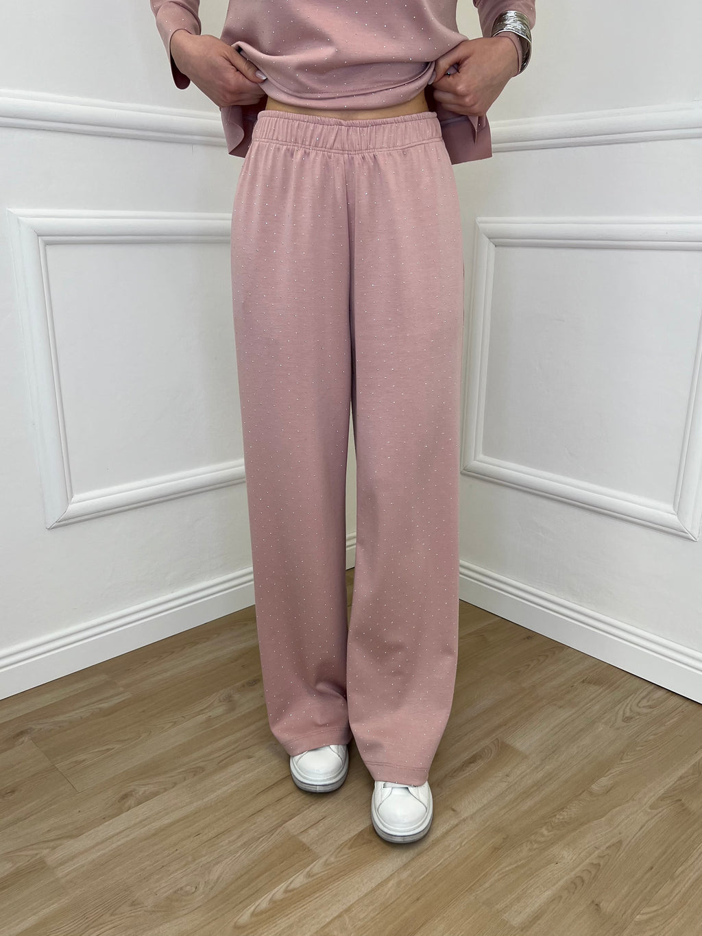 Completo Tuta Strass 036521 Rosa