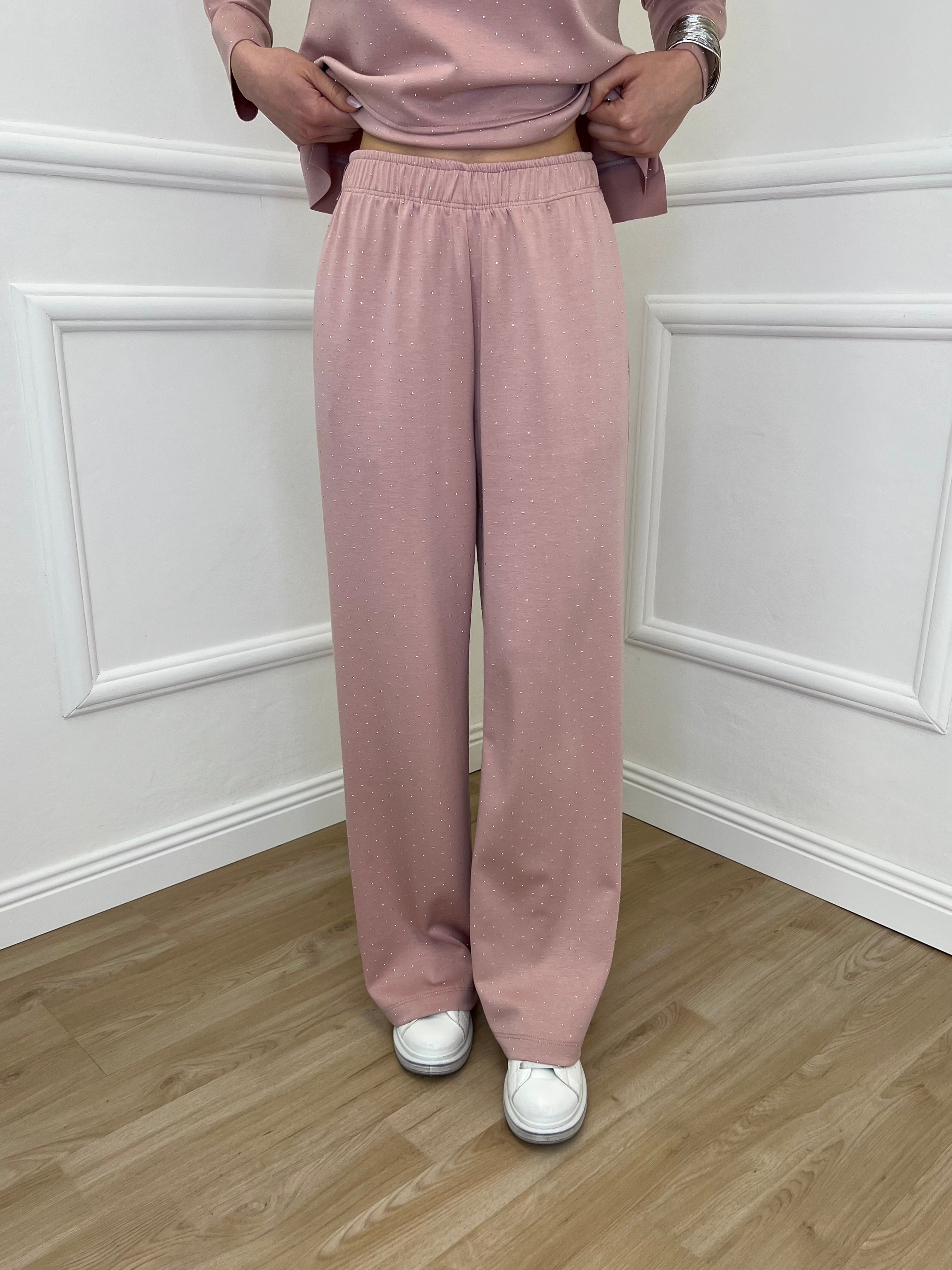 Completo Tuta Strass 036521 Rosa