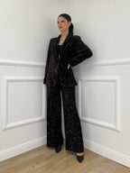 Pantalone Ciniglia Paillettes 2460 Moro