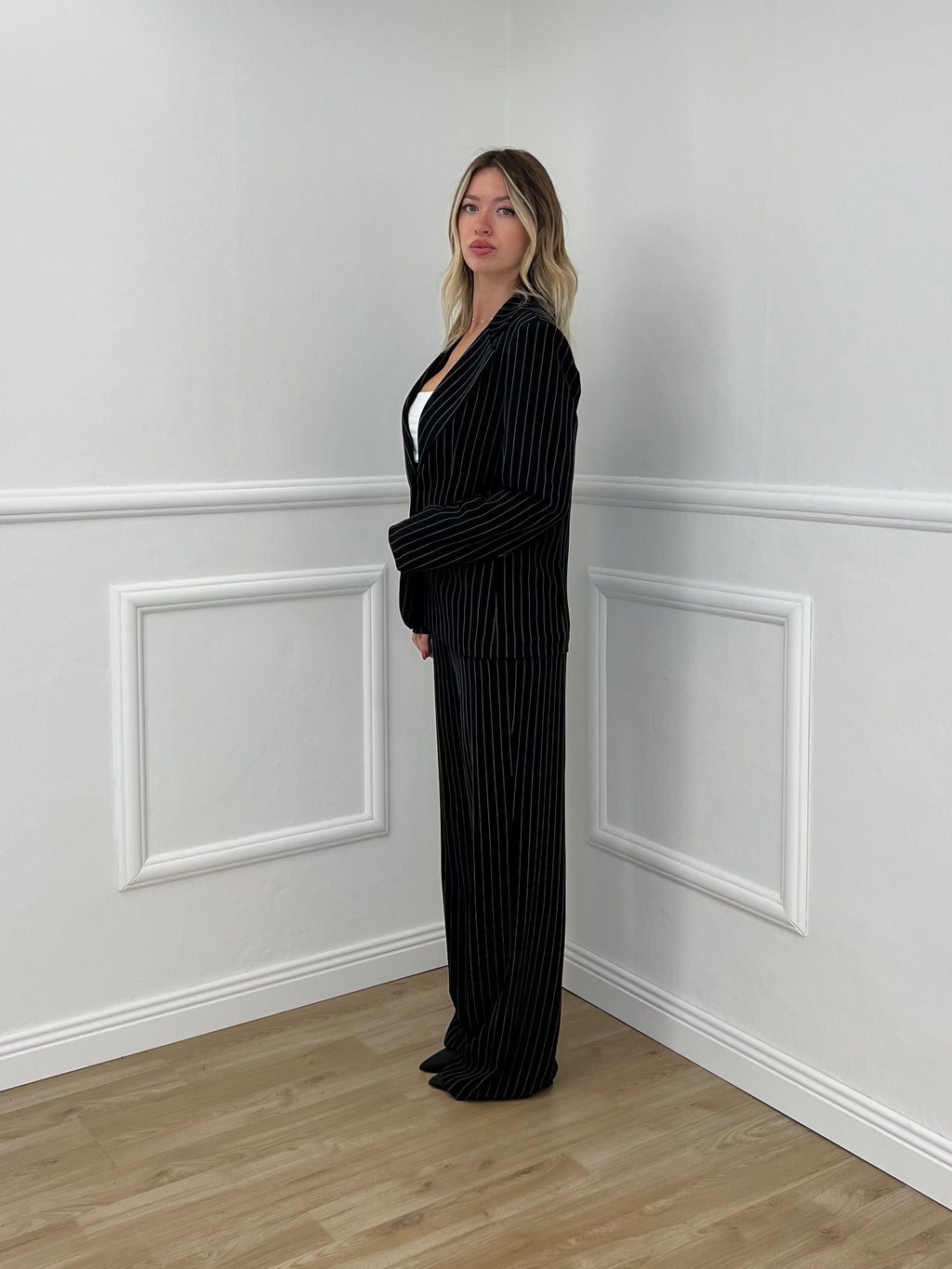 Tailleur Gessato Monopetto 83459 Nero