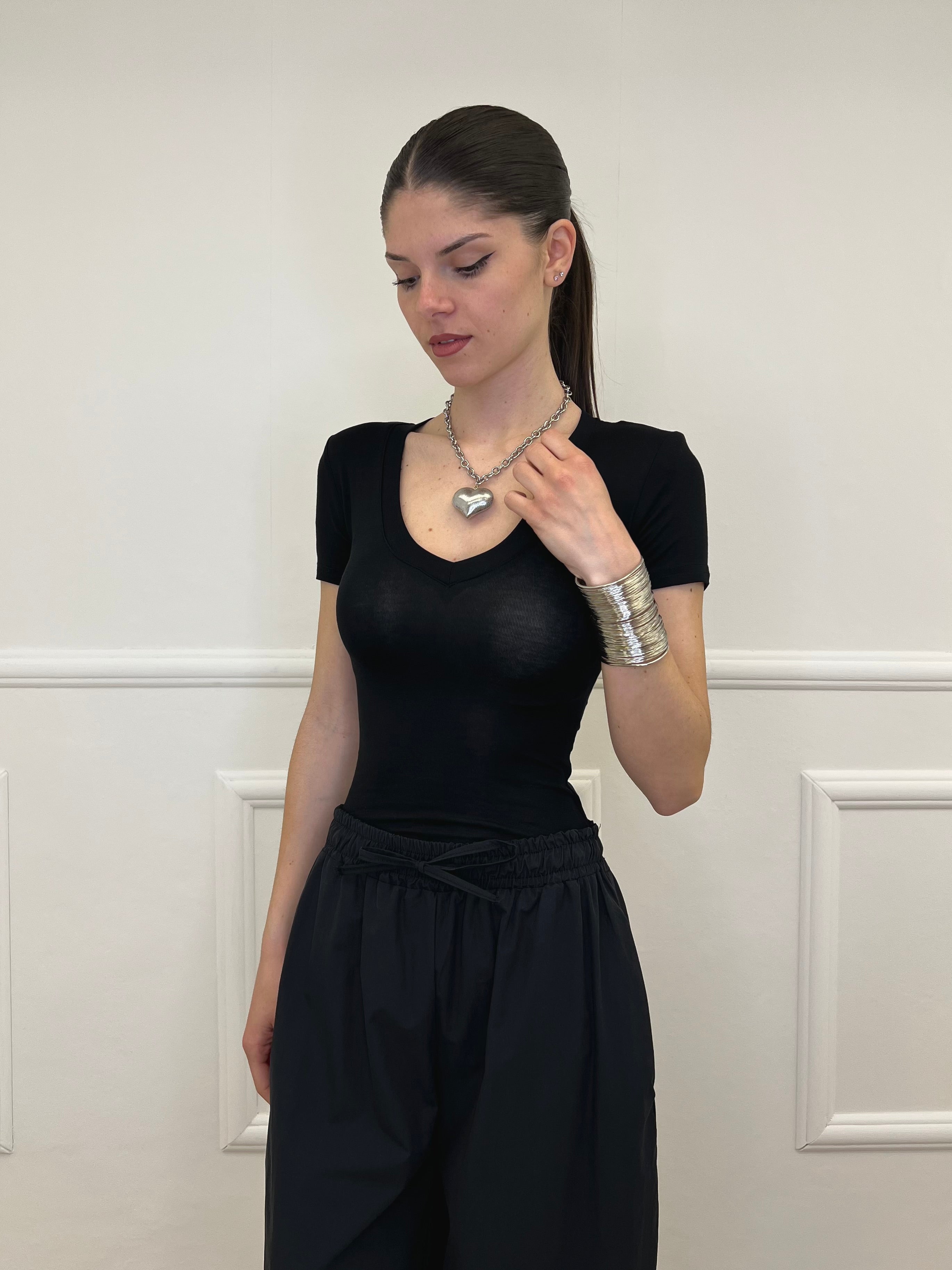 Maglietta Con Spalline 9269 Nero