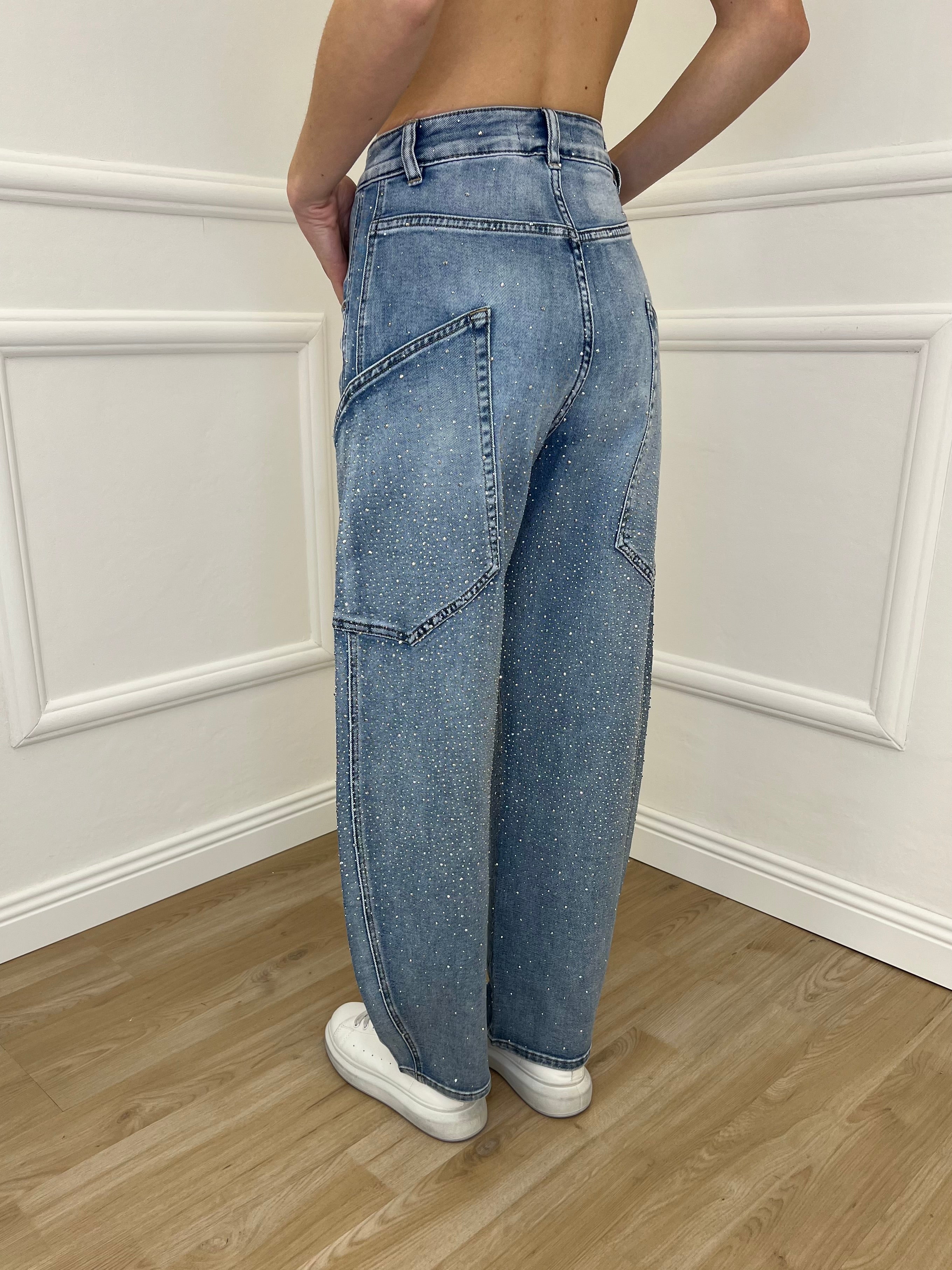 Jeans Balloon Strass Tasche 26400