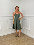 Vestito Corto In Crepe 11181 Verde