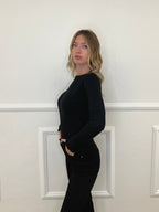 Maglia Slim a Costine KH1711 Nero