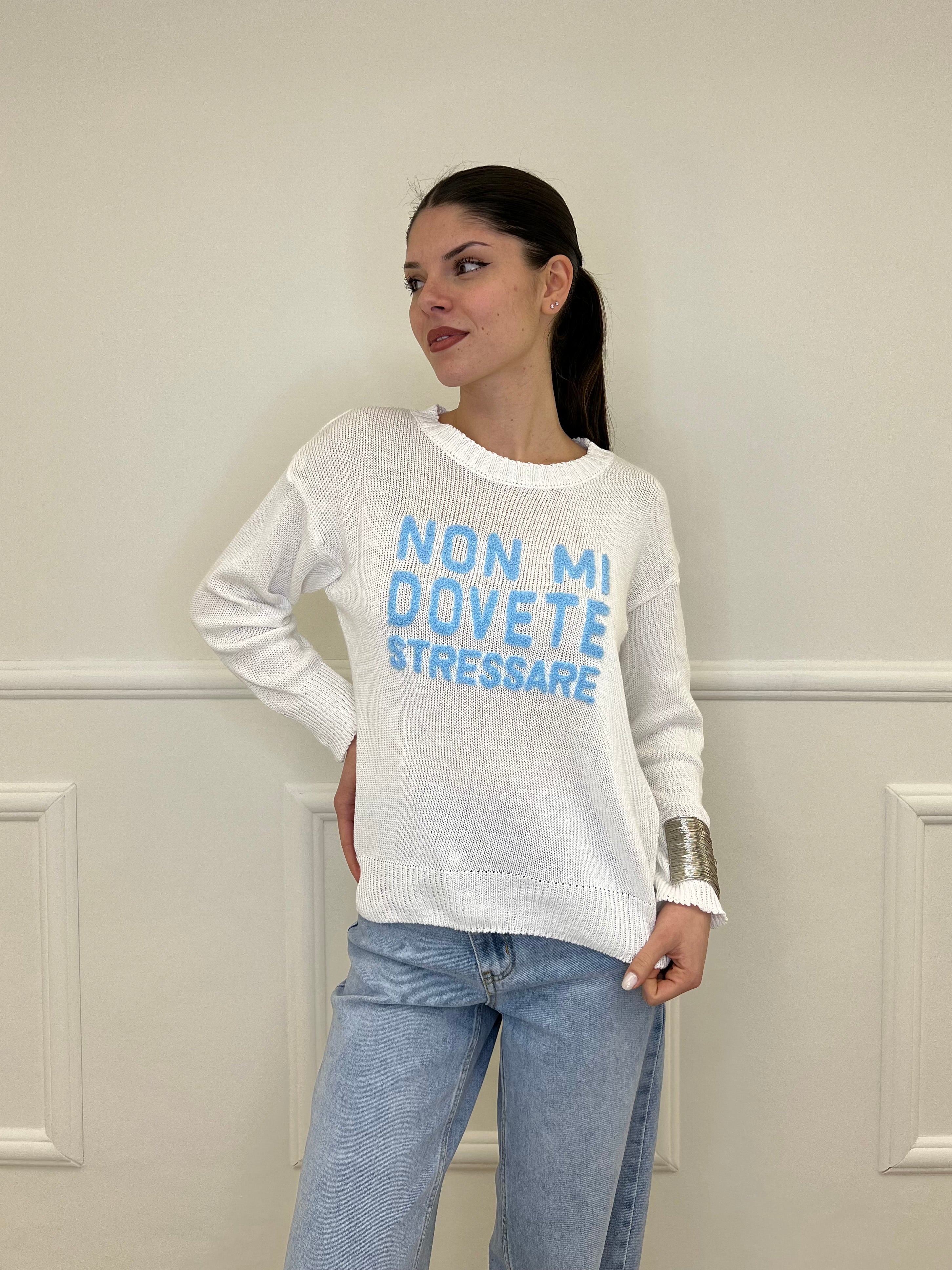 Maglia "Non Mi Dovete Stressare" 3695 Bianco