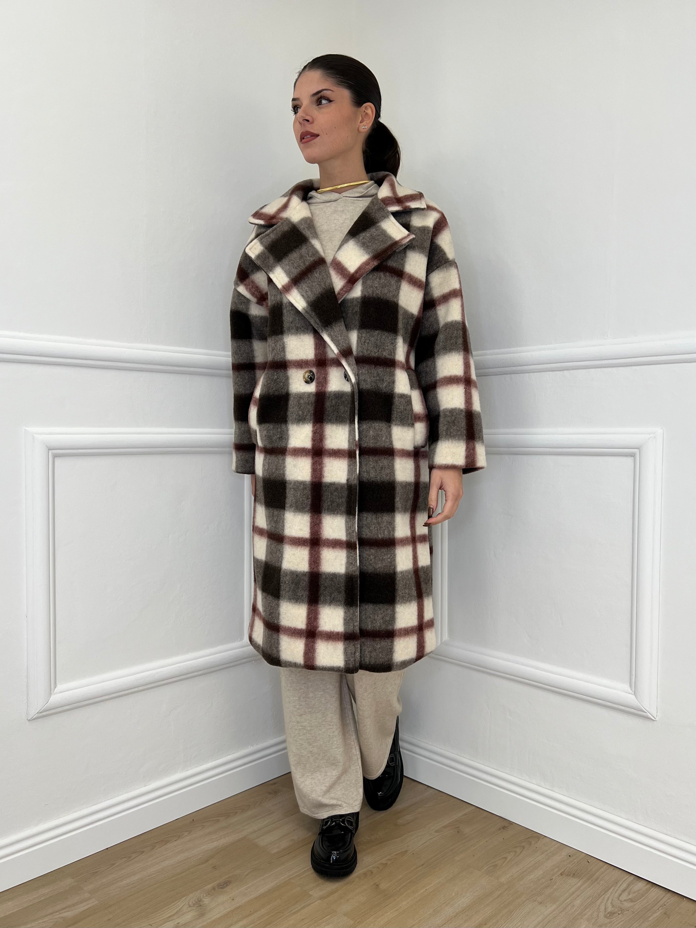 Cappotto Madras Doppiopetto 57080 Burgundy