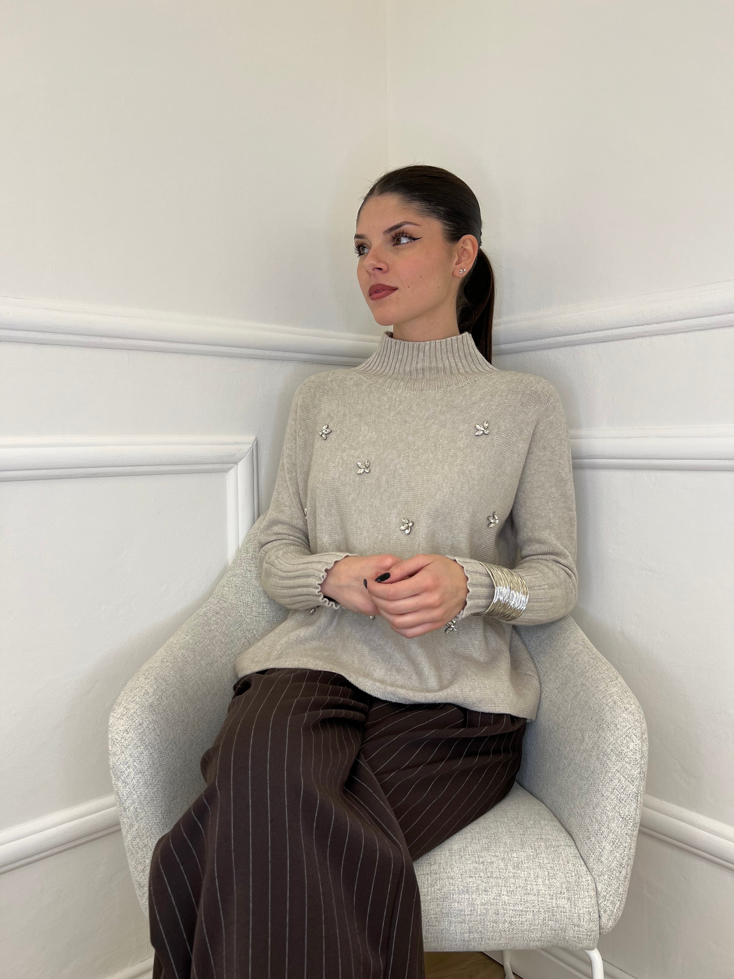 Maglia Cristalli 6026 Ecru