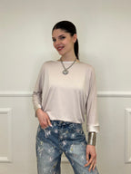 Maglia Barchetta Con Profili in Satin 43002