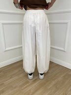 Pantalone Parachute Popeline 37199 Panna