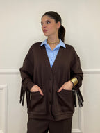 Cardigan Felpa Frange Lumina LD3424 Moro