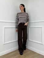 Jeans a Palazzo 2297 Marrone