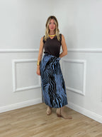 Gonna Pareo Zebra 199-765 Azzurro e Moro