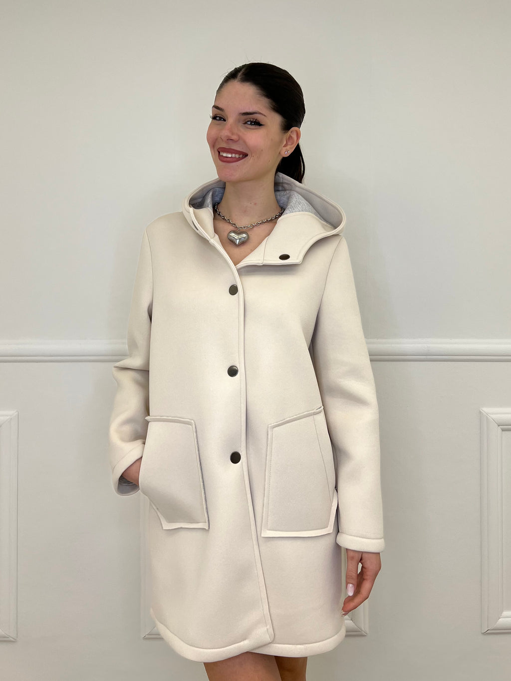 Cappotto Neoprene 1578 Ecru