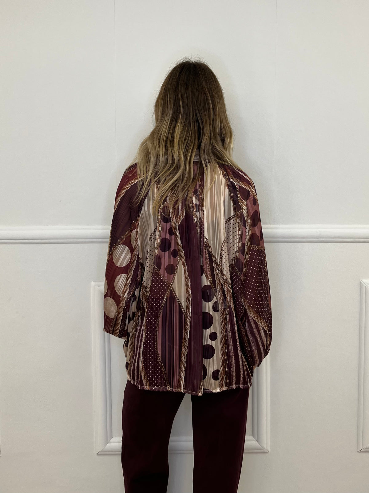 Camicia Chiffon Fantasia Fiocco 2836 Burgundy