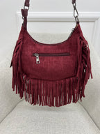 Borsa Hobo Scamosciata Frange 90677