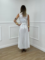 Abito Cotone Cintura 364997 Bianco