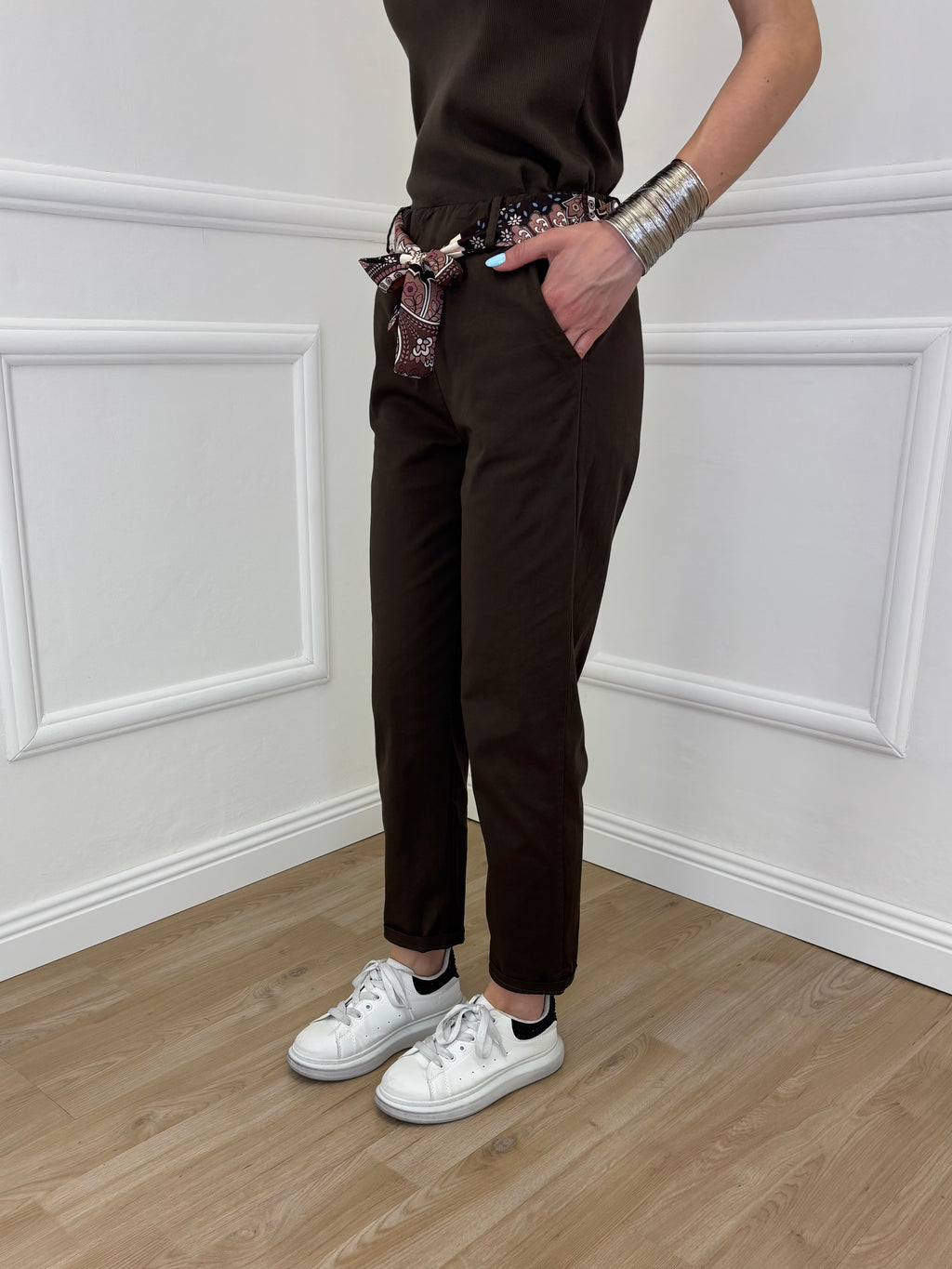 Pantalone Cotone Fusciacca 1508 Marrone