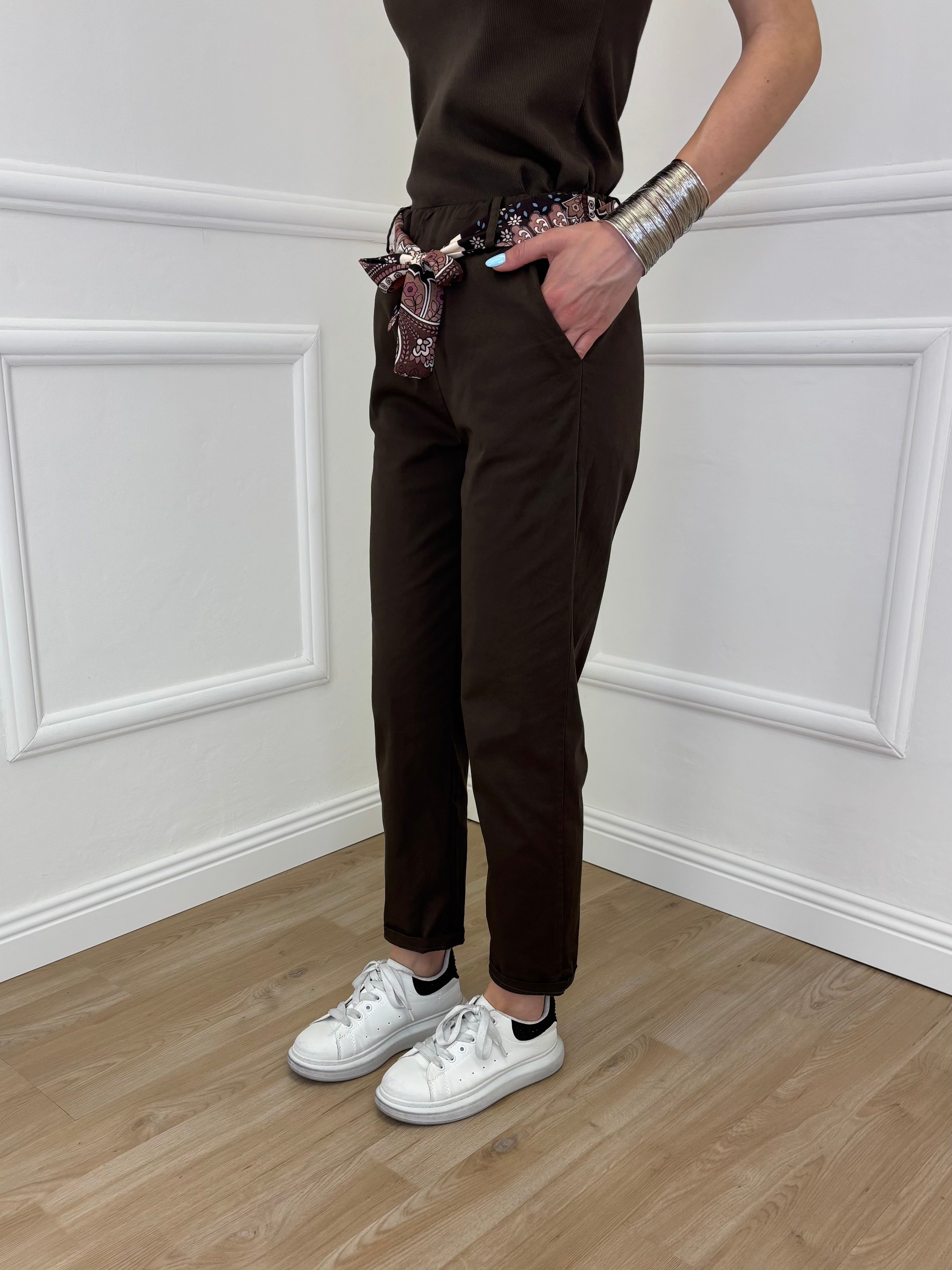 Pantalone Cotone Fusciacca 1508 Marrone