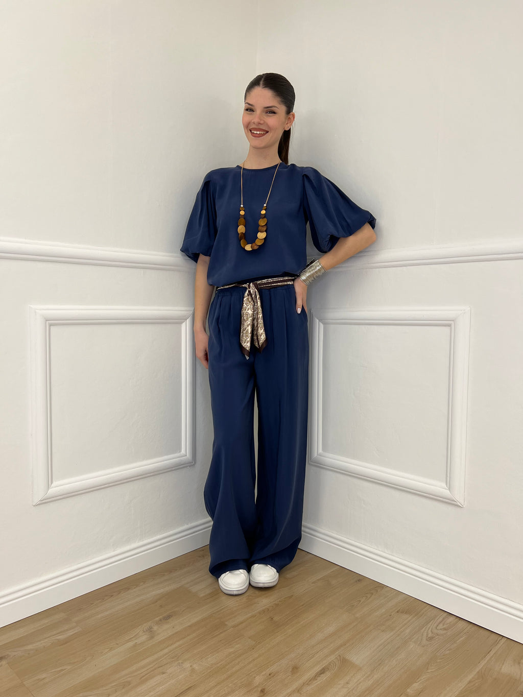Pantalone Cupro Fusciacca 20527 Blu