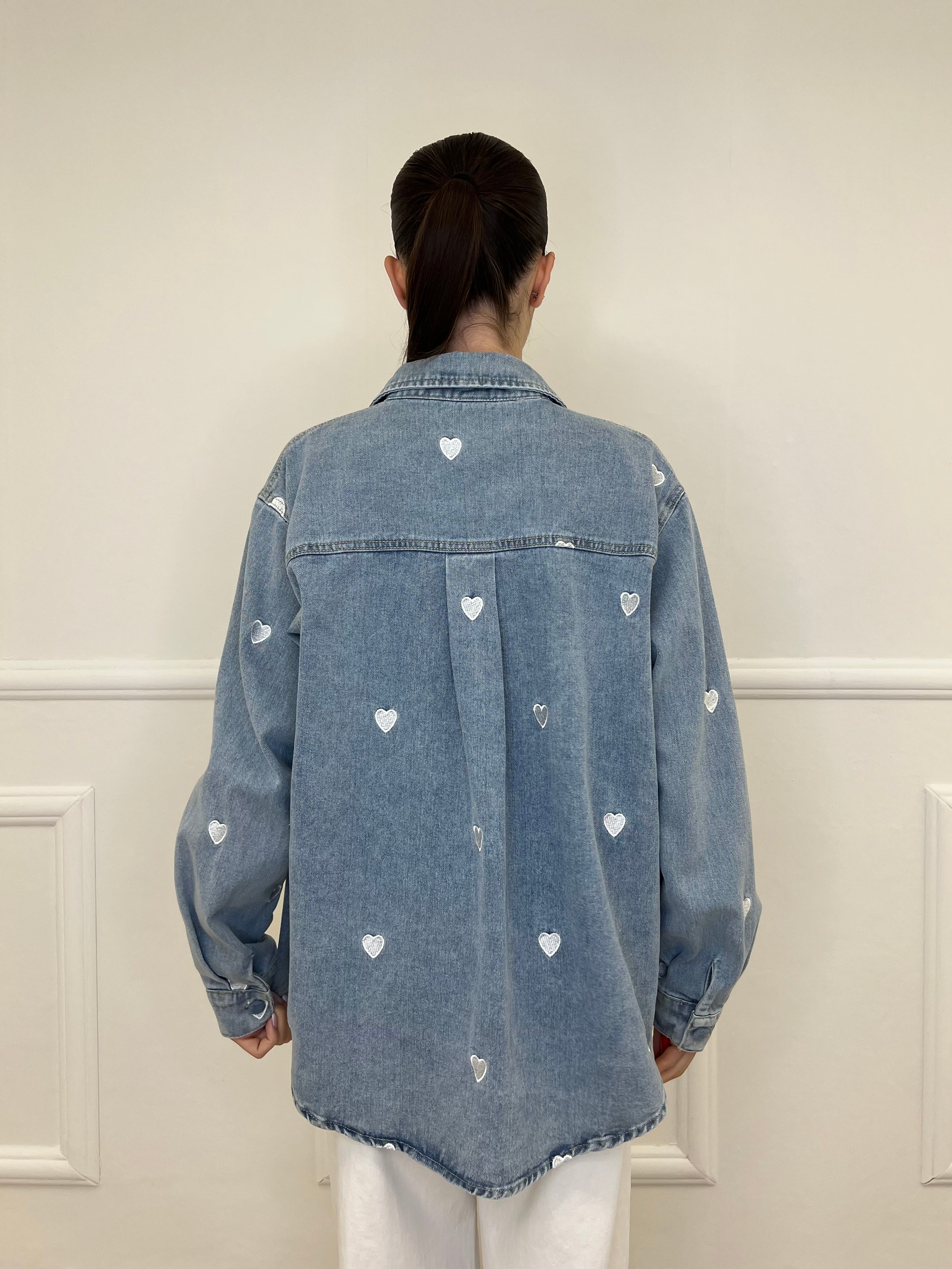 Giacca Camicia Denim Cuori 0805 Jeans