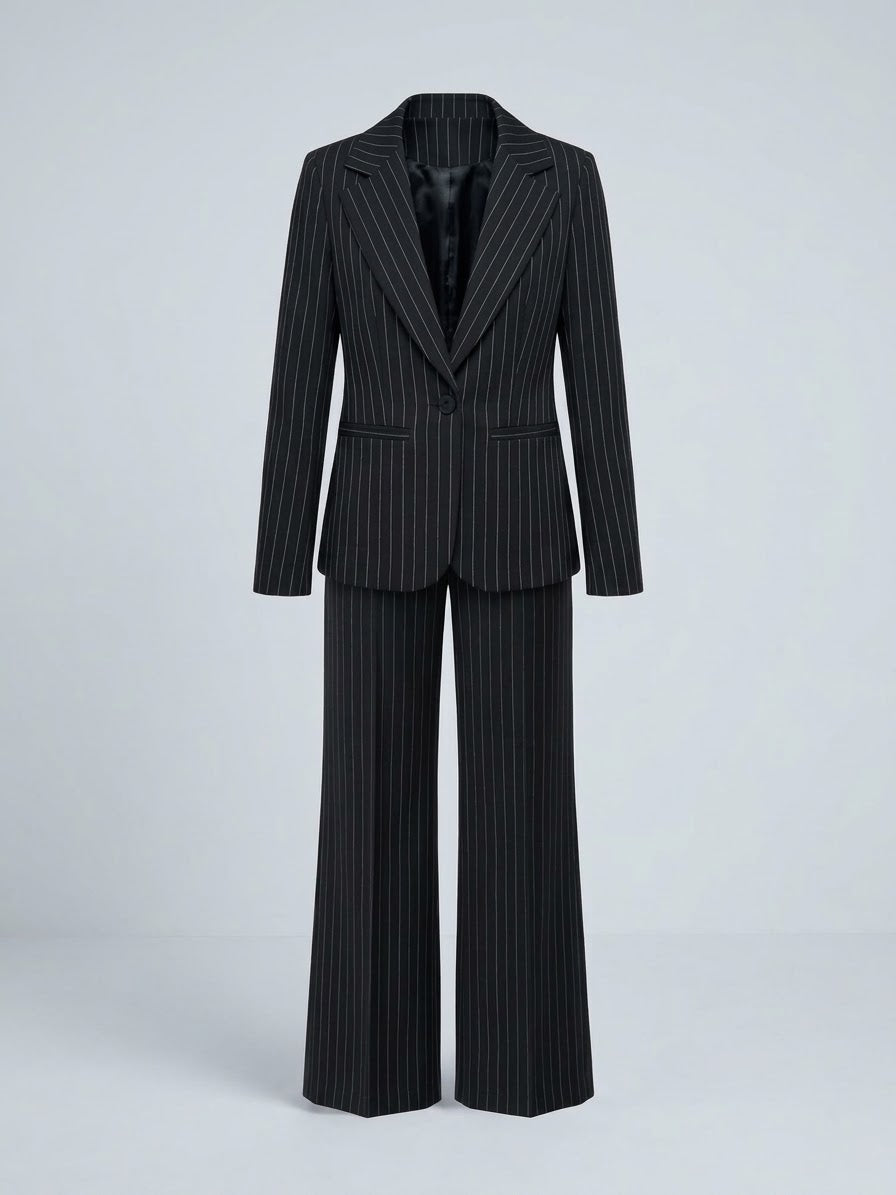 Tailleur Gessato Monopetto 83459 Nero