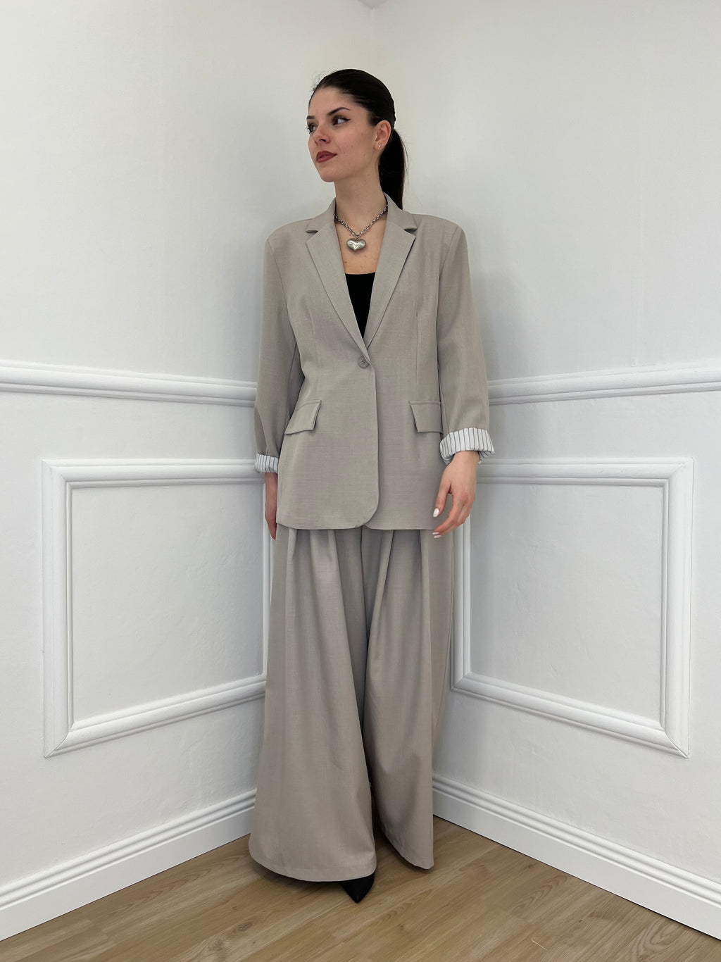 Pantalone a Palazzo 21509 Taupe