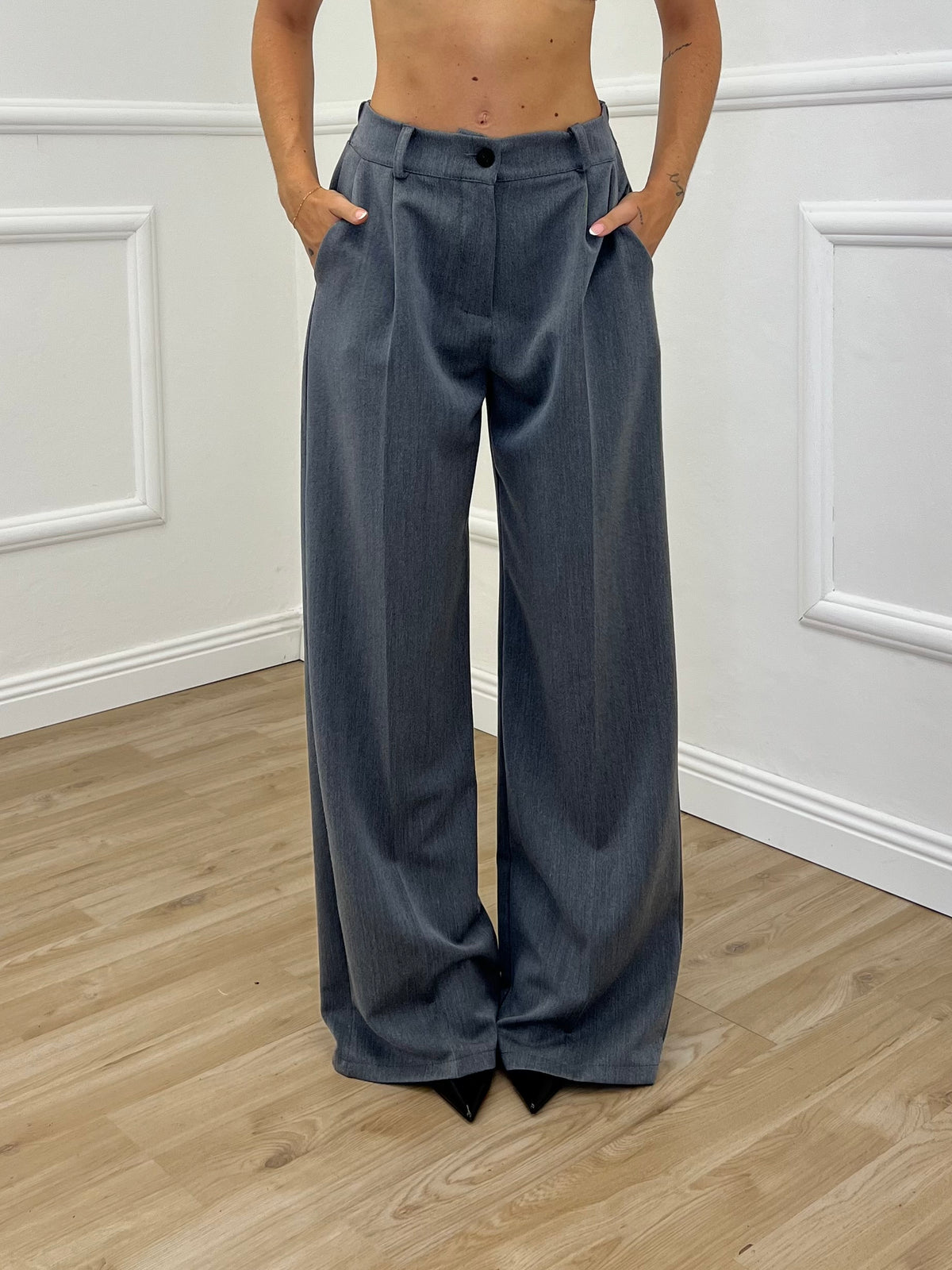 Pantalone Palazzo Gabardine 3715 Grigio