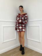 Completo Losanghe 2595 Burgundy