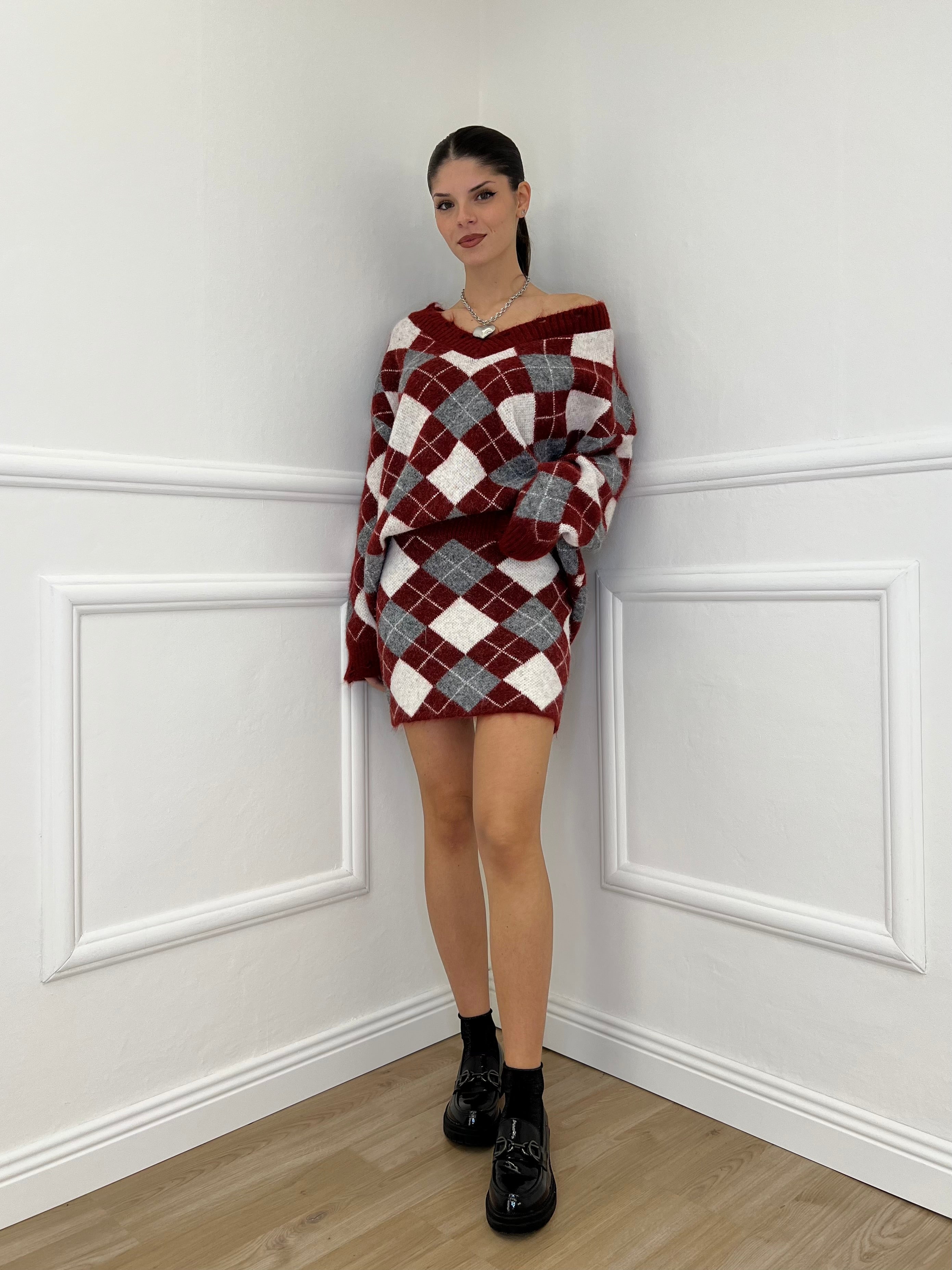 Completo Losanghe 2595 Burgundy