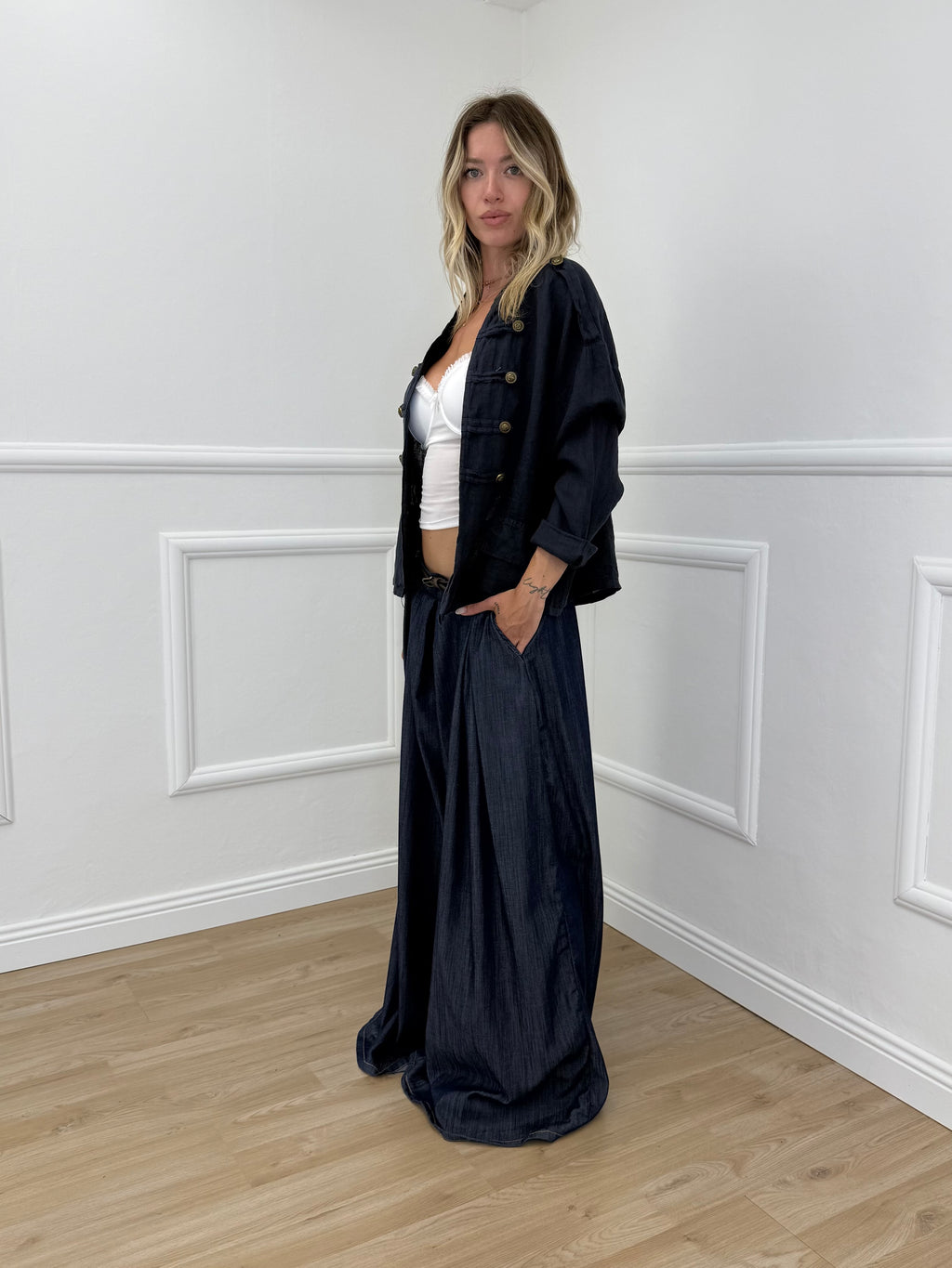 Giacca 100% Lino Alamari 926165 Blu