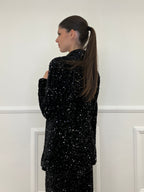 Giacca Ciniglia Paillettes 2466 Nero
