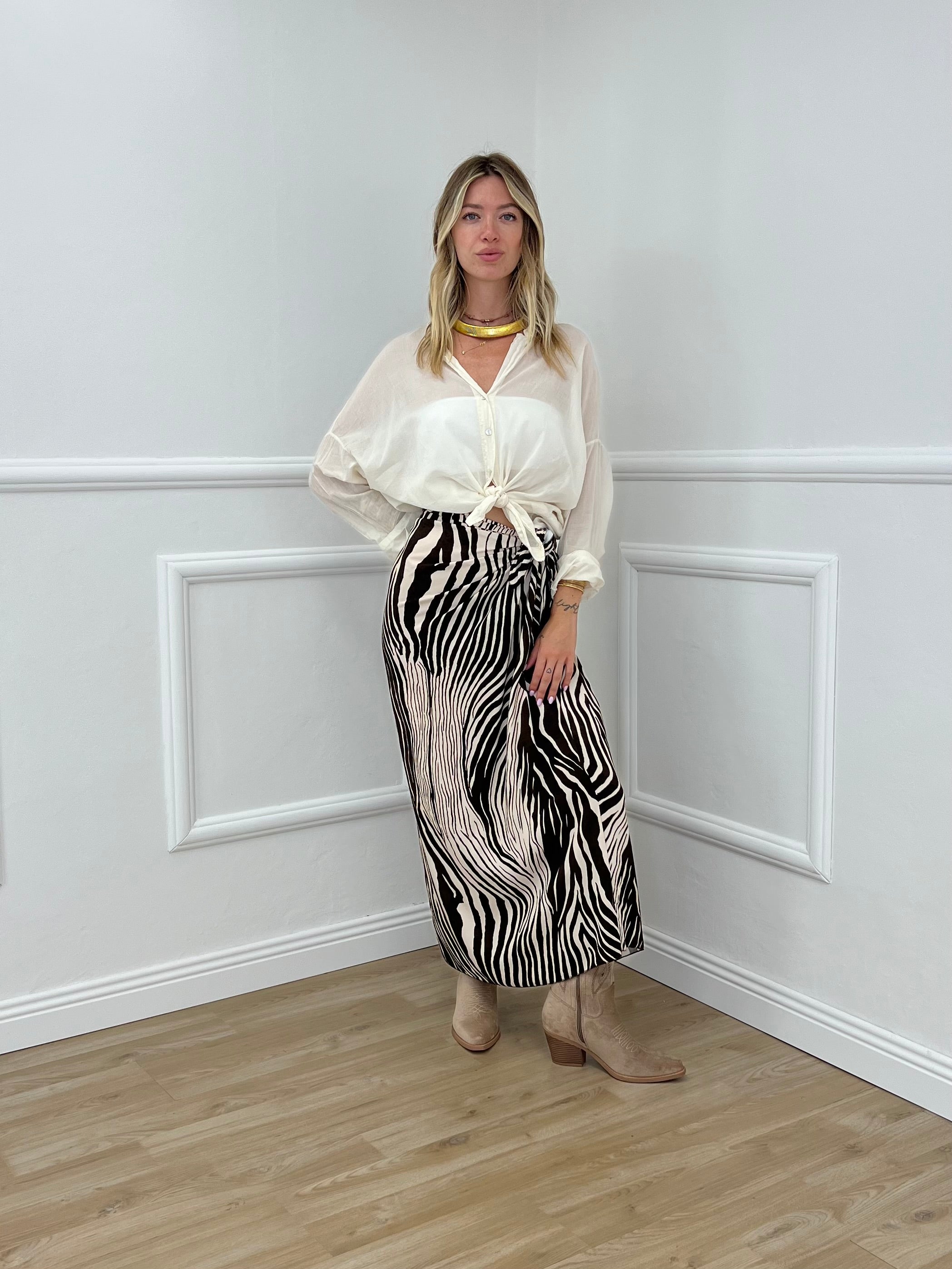 Gonna Pareo Zebra 199-765 Marrone