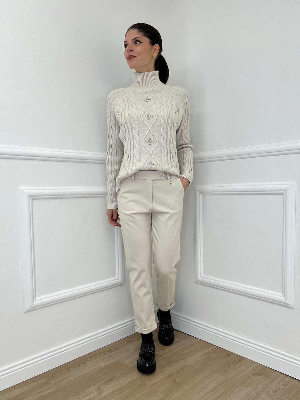 Pantalone Cuore 5582 Panna