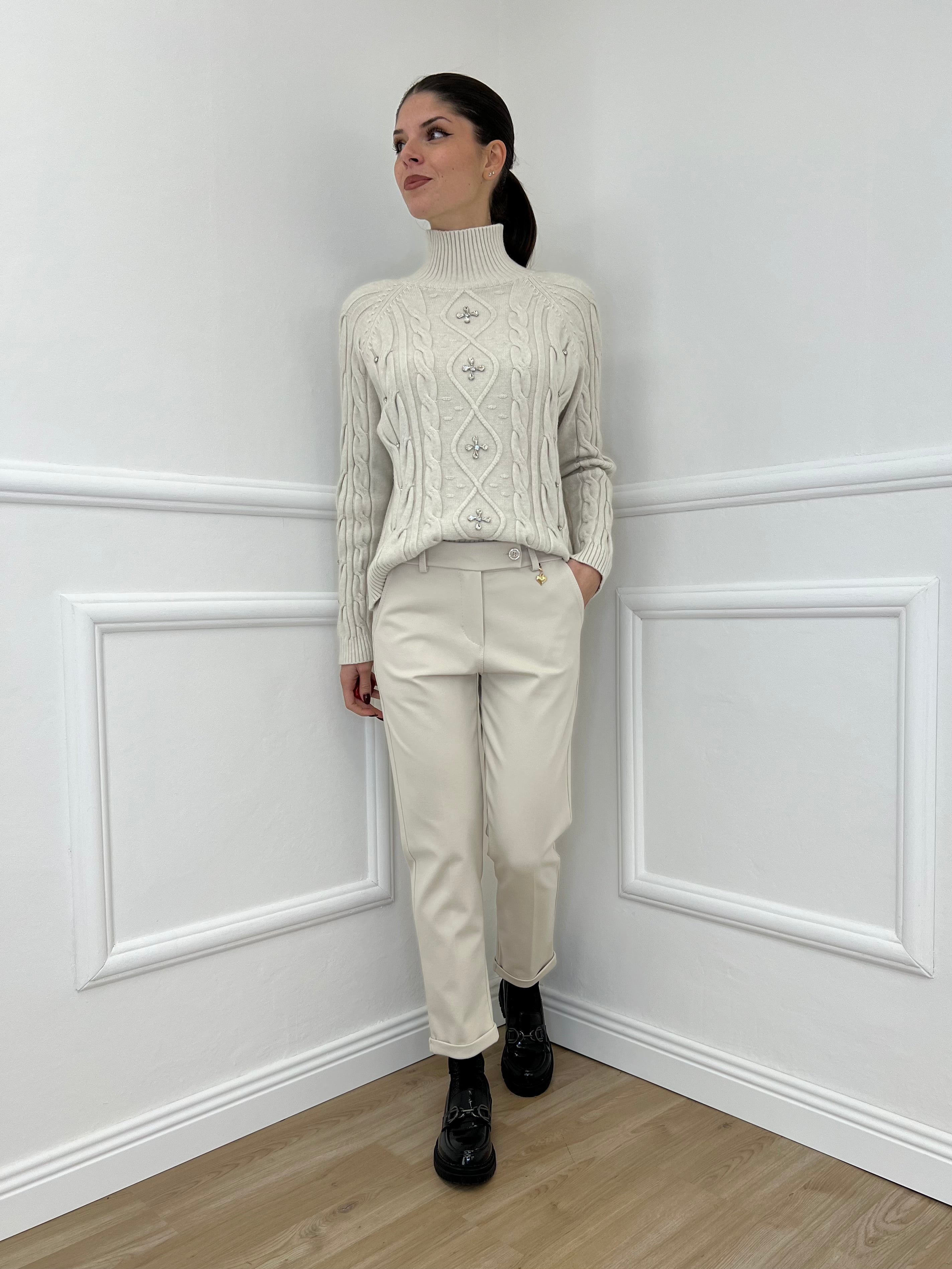 Pantalone Cuore 5582 Panna