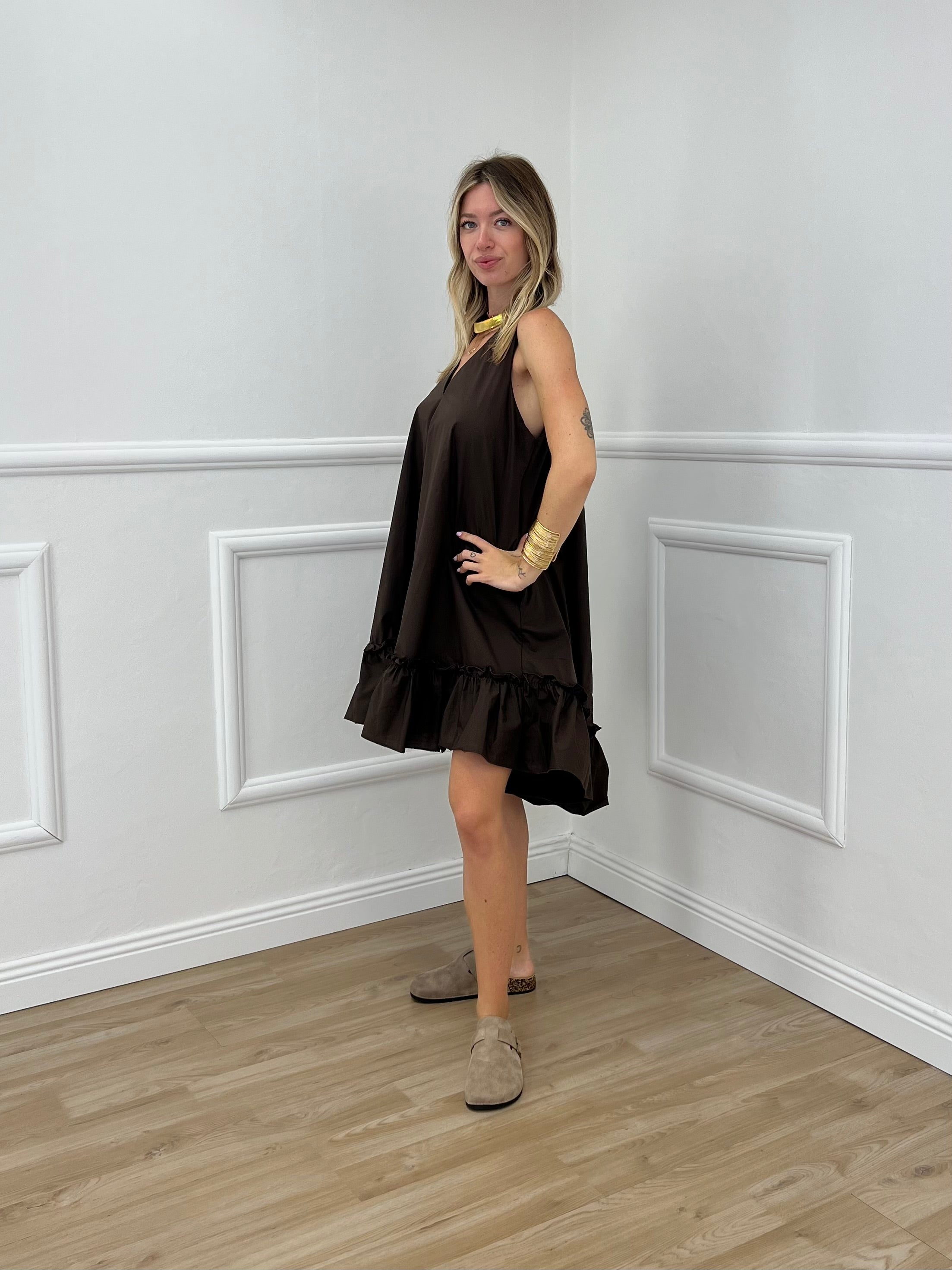 Abito Popeline Balza 20881 Marrone