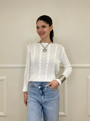 Maglia Trecce FE26122 Bianco