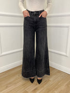 Jeans Palazzo Sfrangiato H03 Grigio