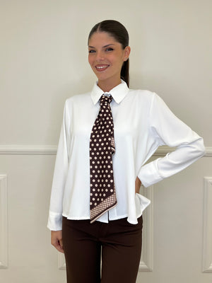 Camicia Foulard Pois 113638 Bianco