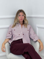 Camicia Cuori Ricamati 1255 Bordeaux