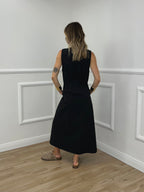 Abito Sfondo Piega 83381 Nero