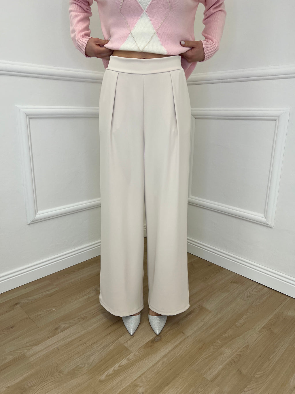 Pantalone Fluido 22059 Beige