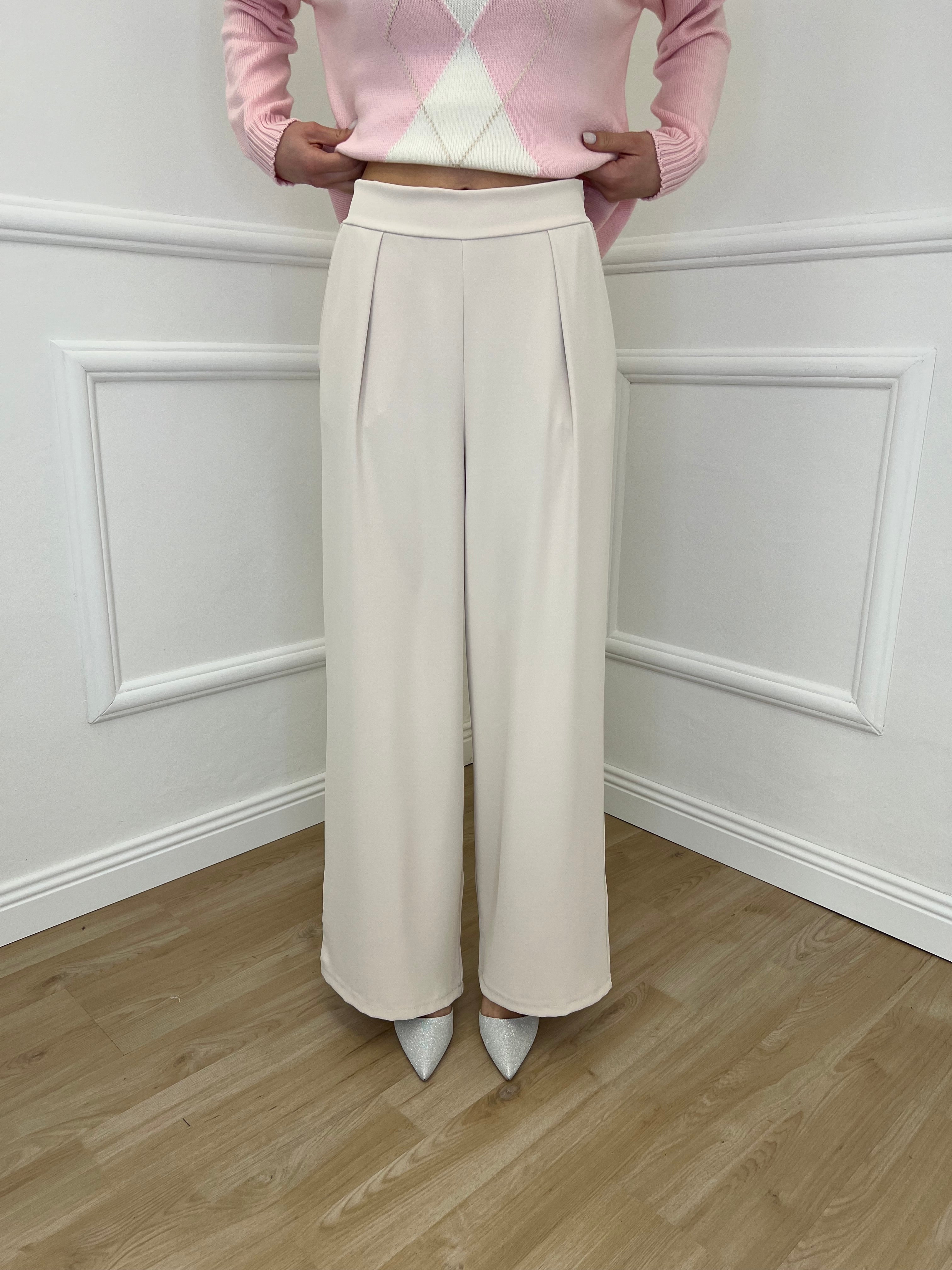 Pantalone Fluido 22059 Beige
