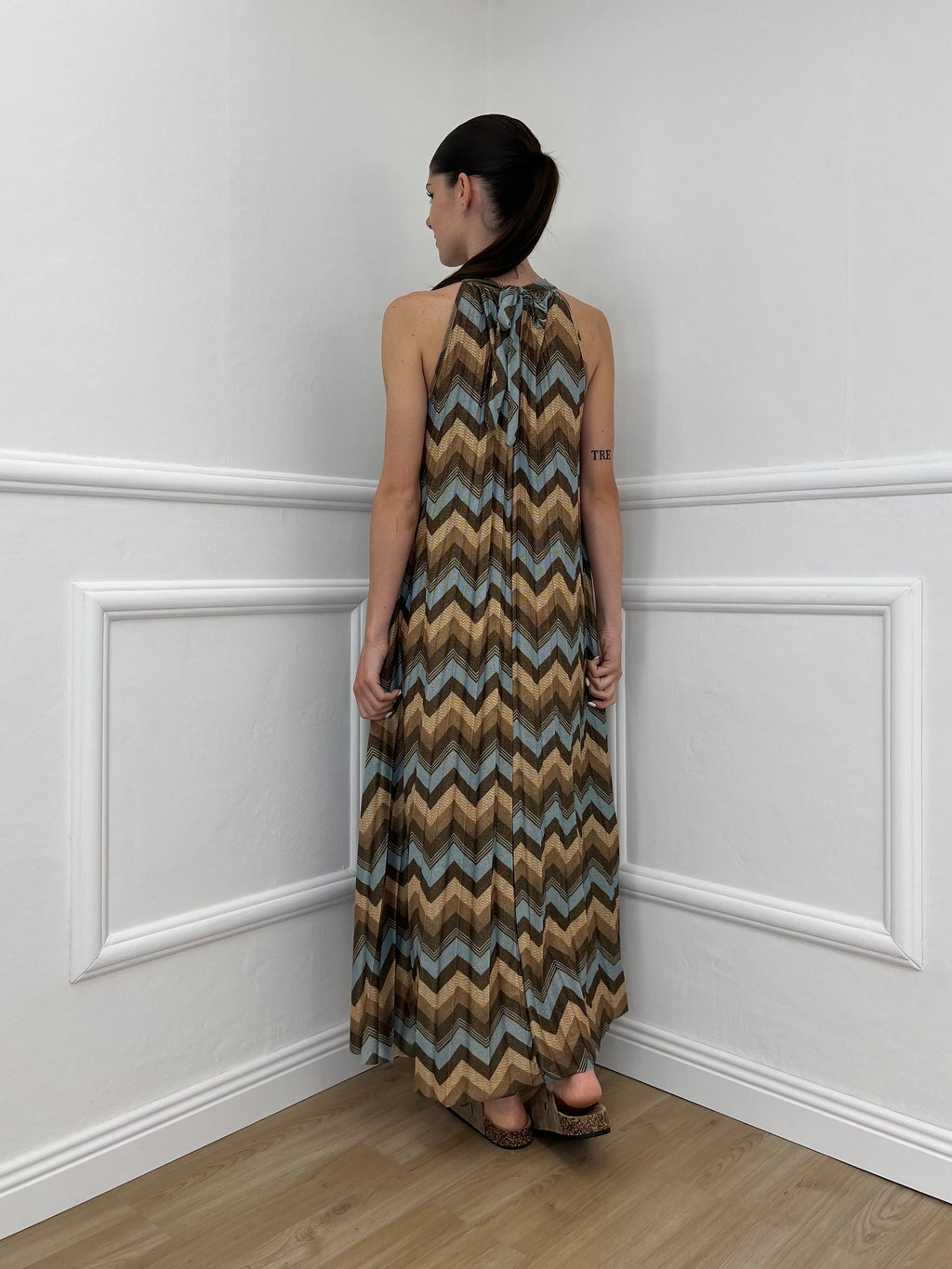 Abito Lurex Chevron 1372 Cielo