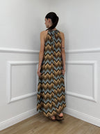 Abito Lurex Chevron 1372 Cielo