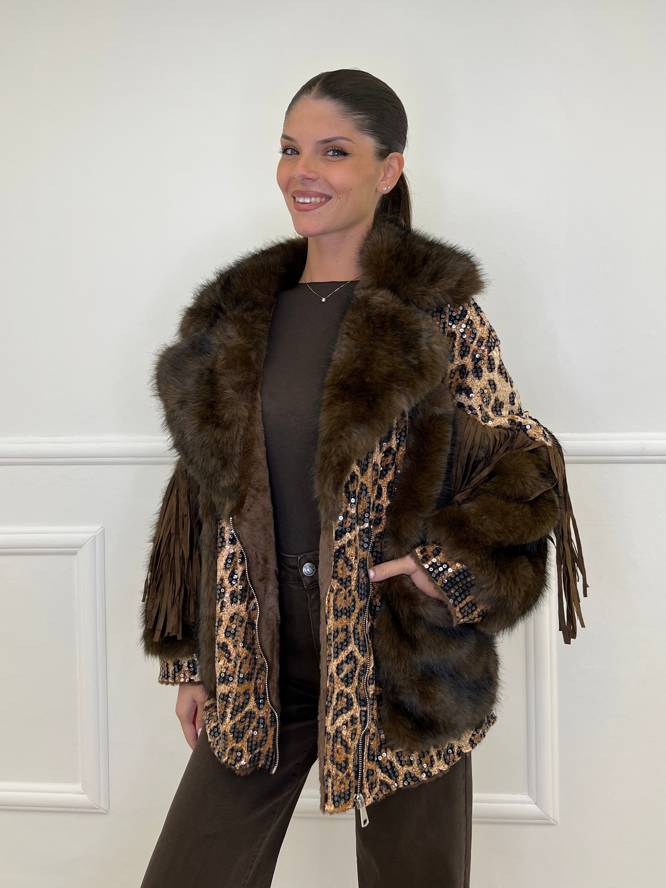 Pelliccia Animalier Frange DL30100